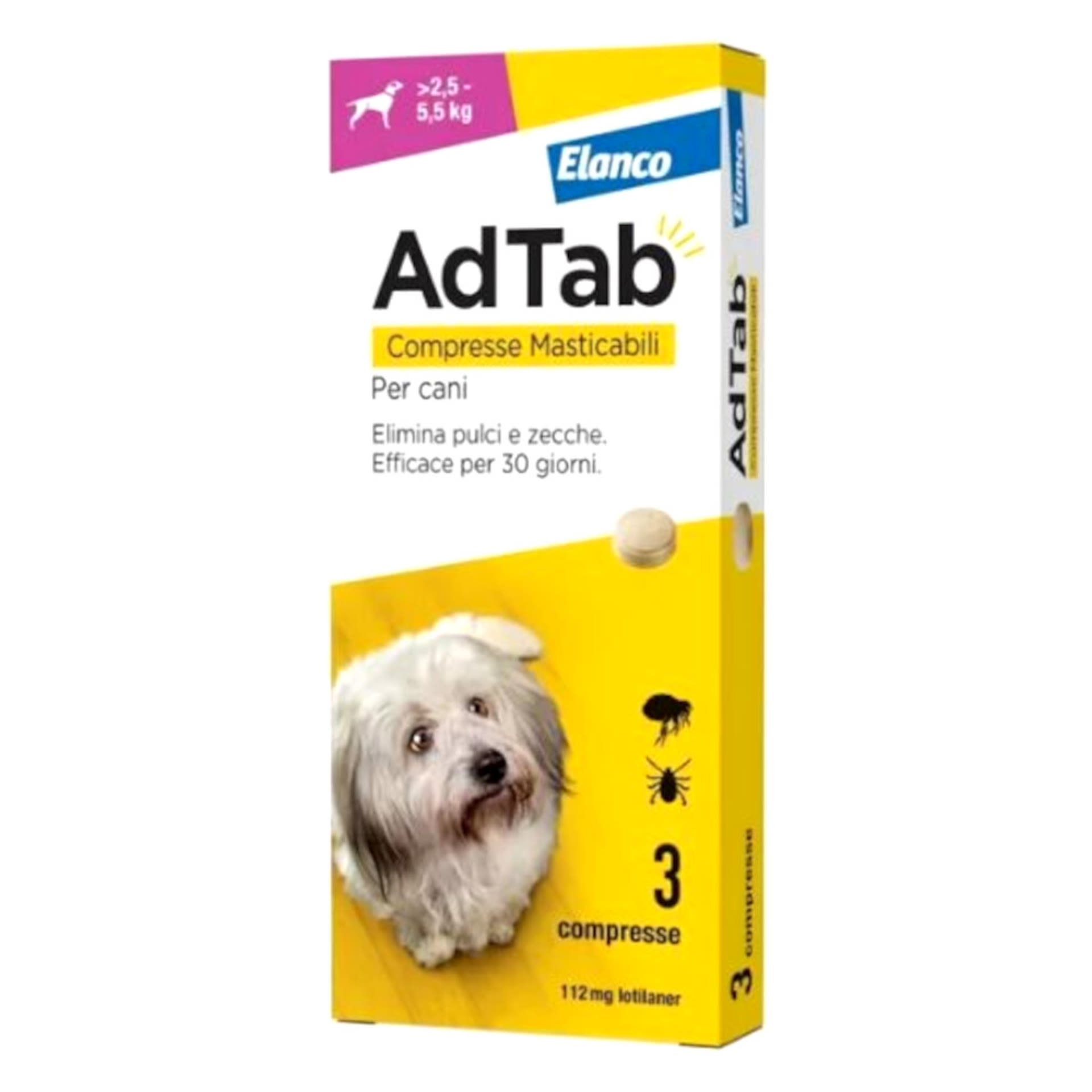 ADTAB CANE 112.5MG 3 COMPRESSE ROSA ADTAB CANE 112.5MG 3 COMPRESSE ROSA
