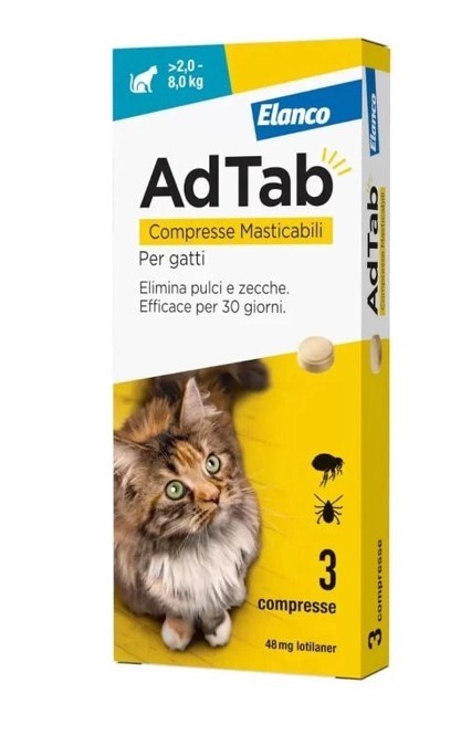 ADTAB GATTO 48MG 3Compresse Azzurro