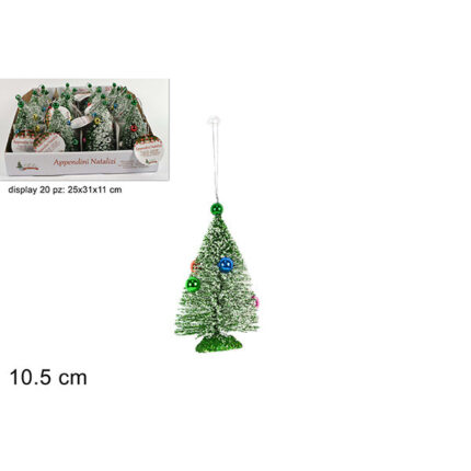 ALBERELLO 10,5CM BIANCO+PALLINE