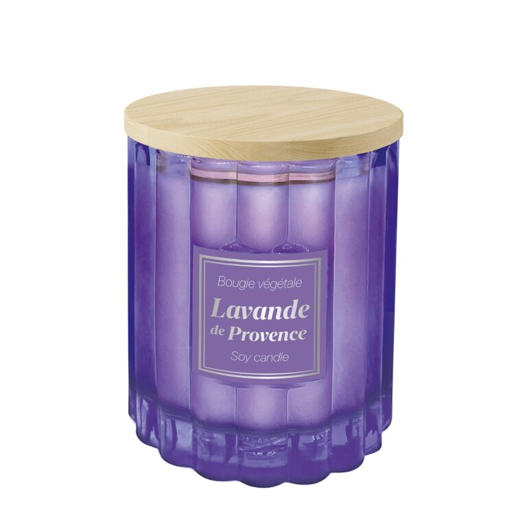 CANDELA VETRO c/COP. LAVANDA