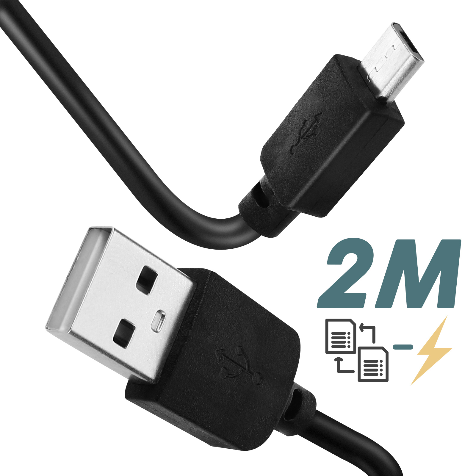 CAVO RICARICA USB MICRO 2 Mt Nero CAVO RICARICA USB MICRO 2 Mt Nero