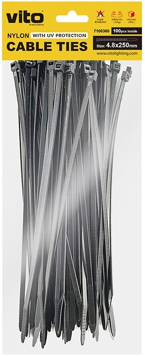 FASCETTA NYLON NERA mm 4.8x250 Pz.100