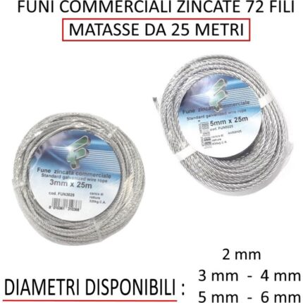 FUNE ZINCATA COMMERCIALE In Rotolo MM2
