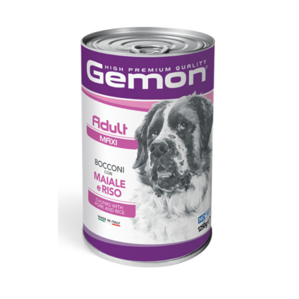 GEMON DOG ADULT MAXI gr 1250 Maiale/Riso