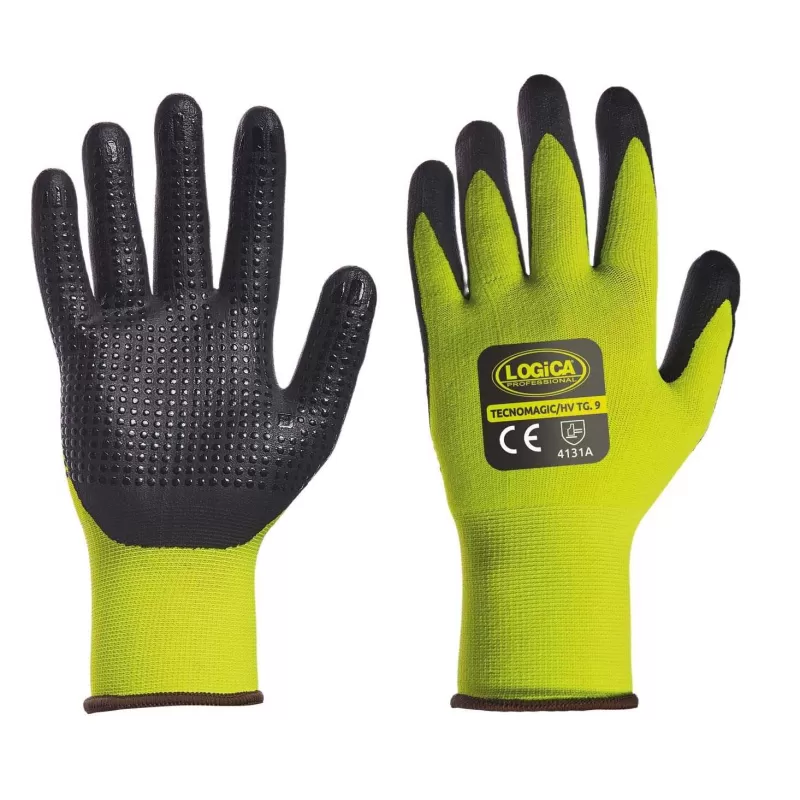 GUANTO GIALLO FLUO NITRILE Nero D/Areato GUANTO GIALLO FLUO NITRILE Nero D/Areato
