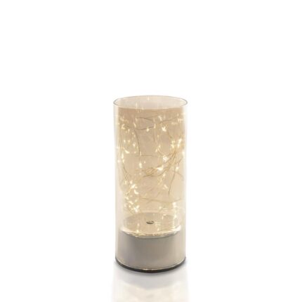 LAMP. CILINDRO 10LED VETRO NAT. D9XH20