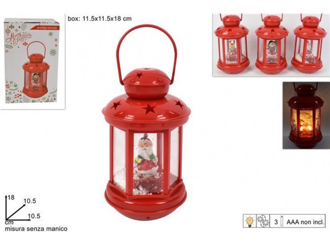 LANTERNA PLASTICA 18CM LUCI NEVE