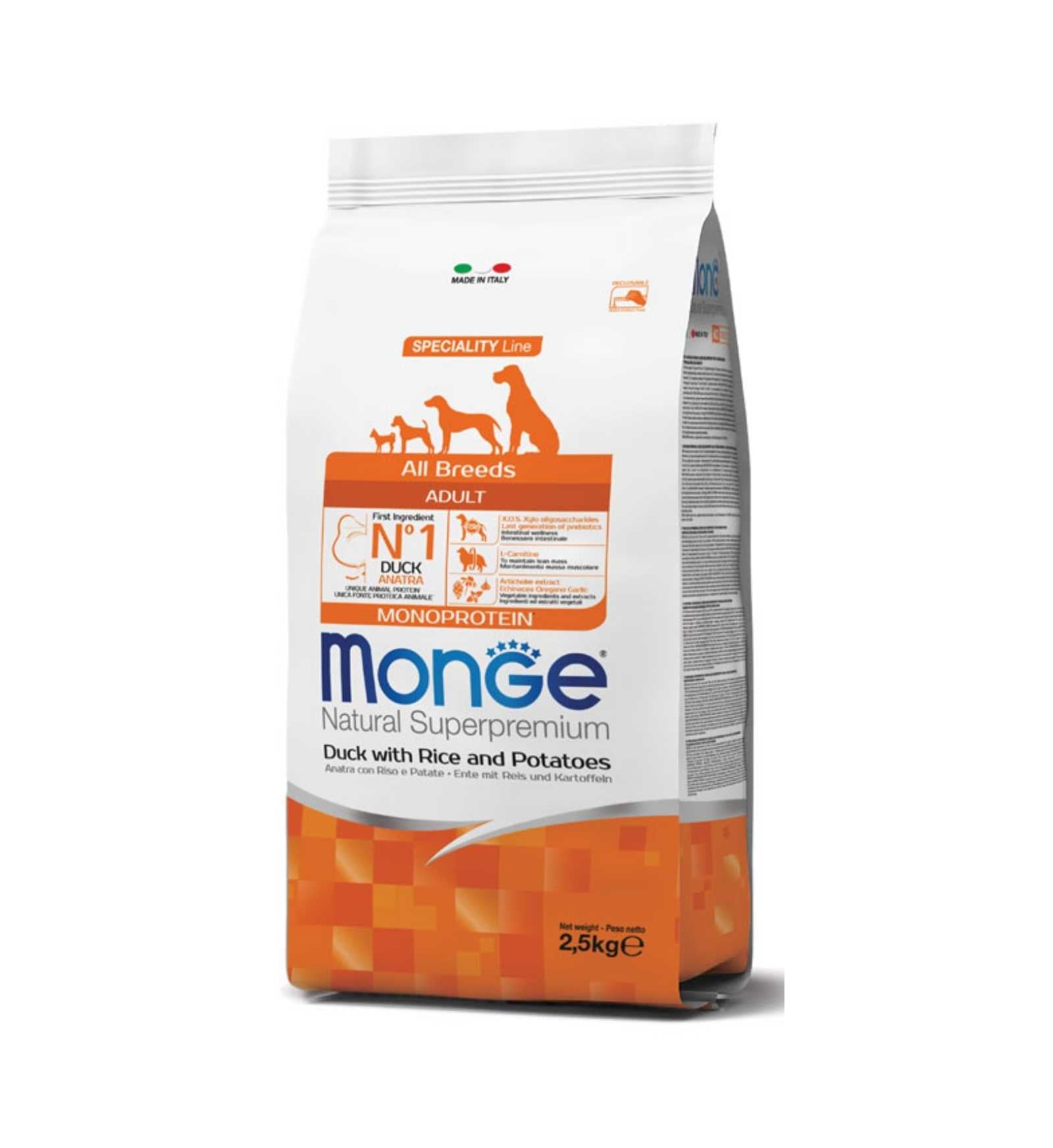 MONGE ALL BREEDS ADULT kg 2.5 Anatra MONGE ALL BREEDS ADULT kg 2.5 Anatra