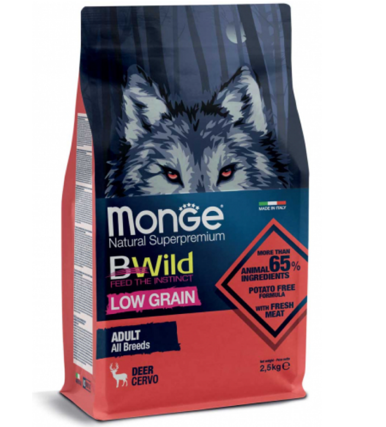 MONGE BWILD DOG ADULT kg 2.5 Cervo