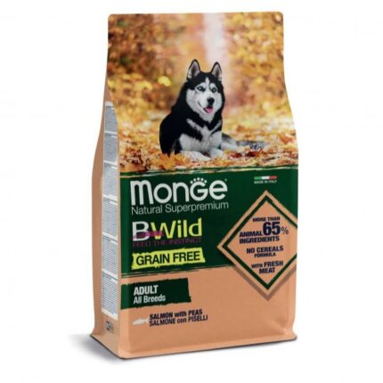 MONGE BWILD GF DOG kg 12 Salmone/Piselli