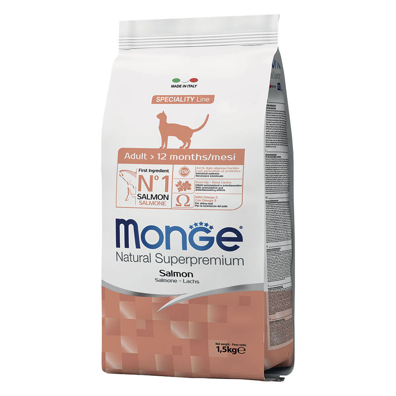 MONGE CAT MONOP. ADULT kg 1.5 Salmone MONGE CAT MONOP. ADULT kg 1.5 Salmone