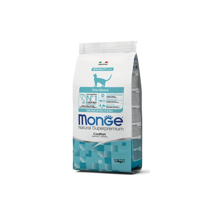 MONGE CAT MONOP.STERIL kg 1.5 Merluzzo