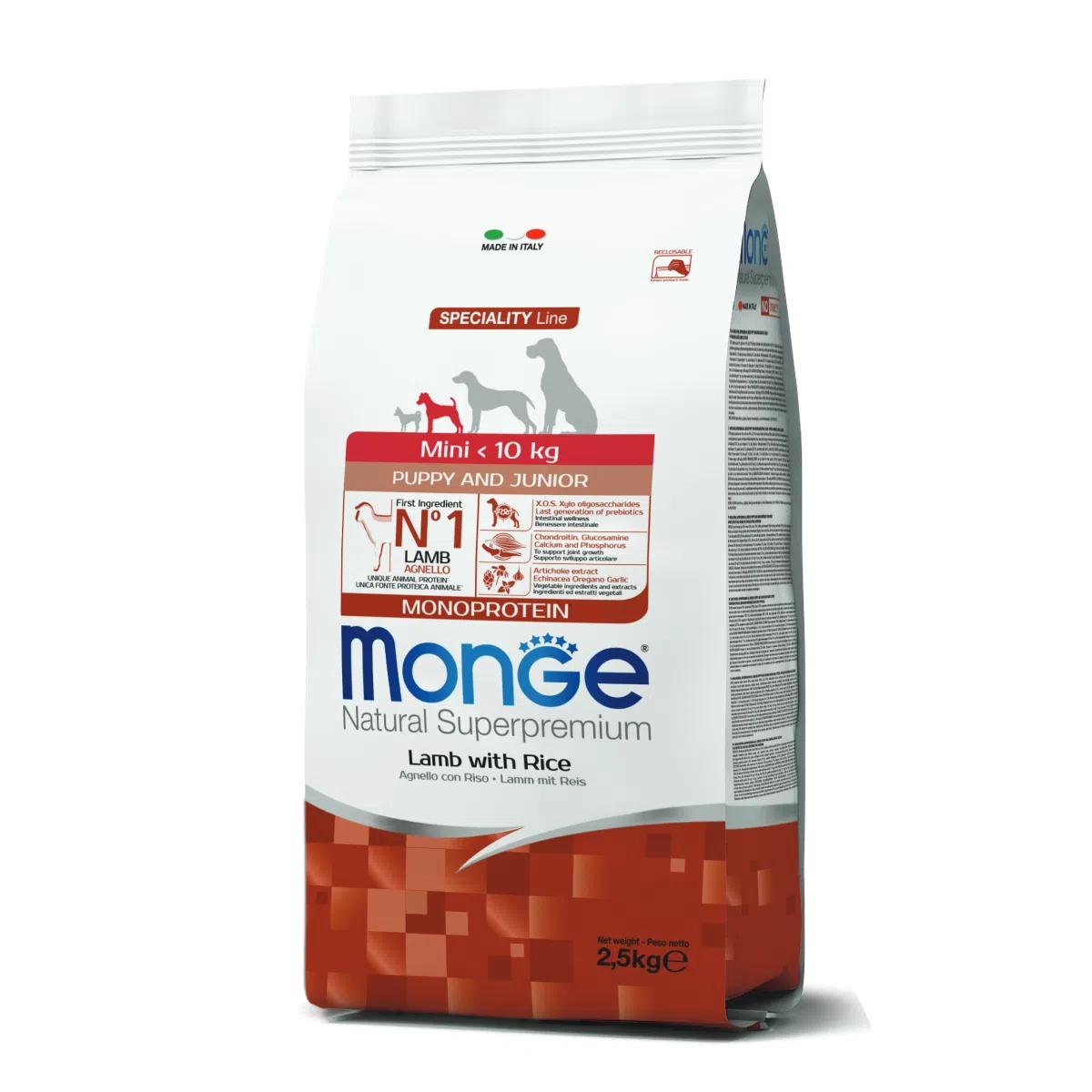 MONGE PUPPY JUNIOR MINI kg 2.5 Agnello MONGE PUPPY JUNIOR MINI kg 2.5 Agnello