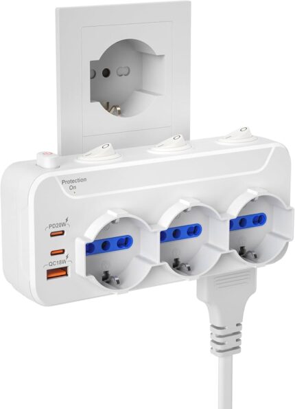 MULTIPRESA 3 BIPAS/SCHUKO PROT.SOVR.