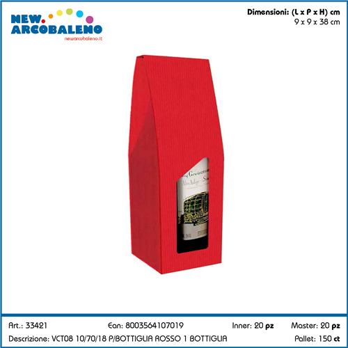 PORTABOTTIGLIA BOX SATINATO Rosso
