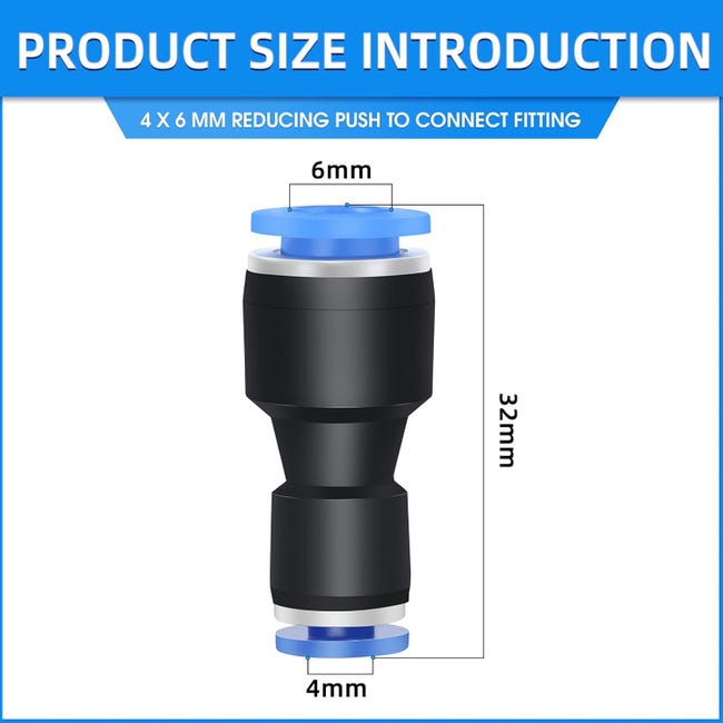 RACCORDO DIRITTO x TUBI 4x6 Pz. 10 -Gf-