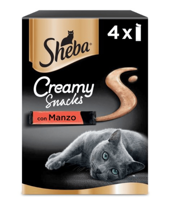 SHEBA CREAMY SNACKS 4x12gr Manzo