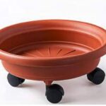 SOTTOVASO c/RUOTE cm 28 Terracotta