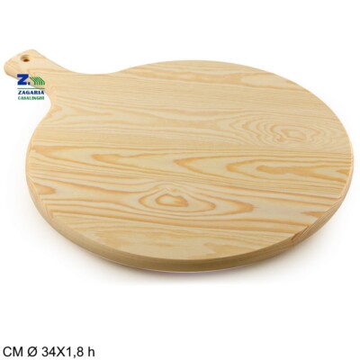 TAGLIERE LEGNO ROTONDO c/MANICO cm 34