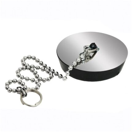 TAPPO NERO c/PLACCA INOX E CATENA D.40
