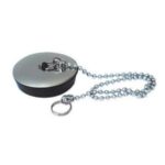 TAPPO NERO c/PLACCA INOX E CATENA D.47