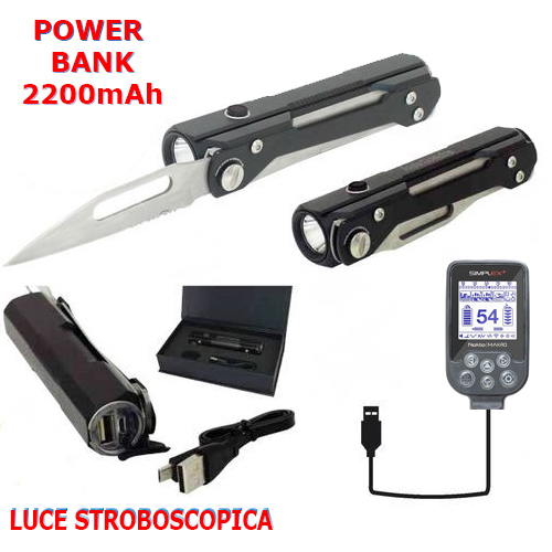 TORCIA LED POWERBANK c/COLTELLO -Cfg-