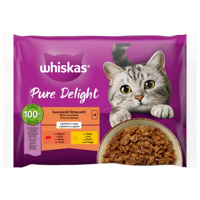 WHISKAS PURE DELIGHT gr 85x4 Stracc. WHISKAS PURE DELIGHT gr 85x4 Stracc.