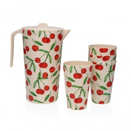 SET BROCCA E 4 BICCHIERI c/Ciliegie