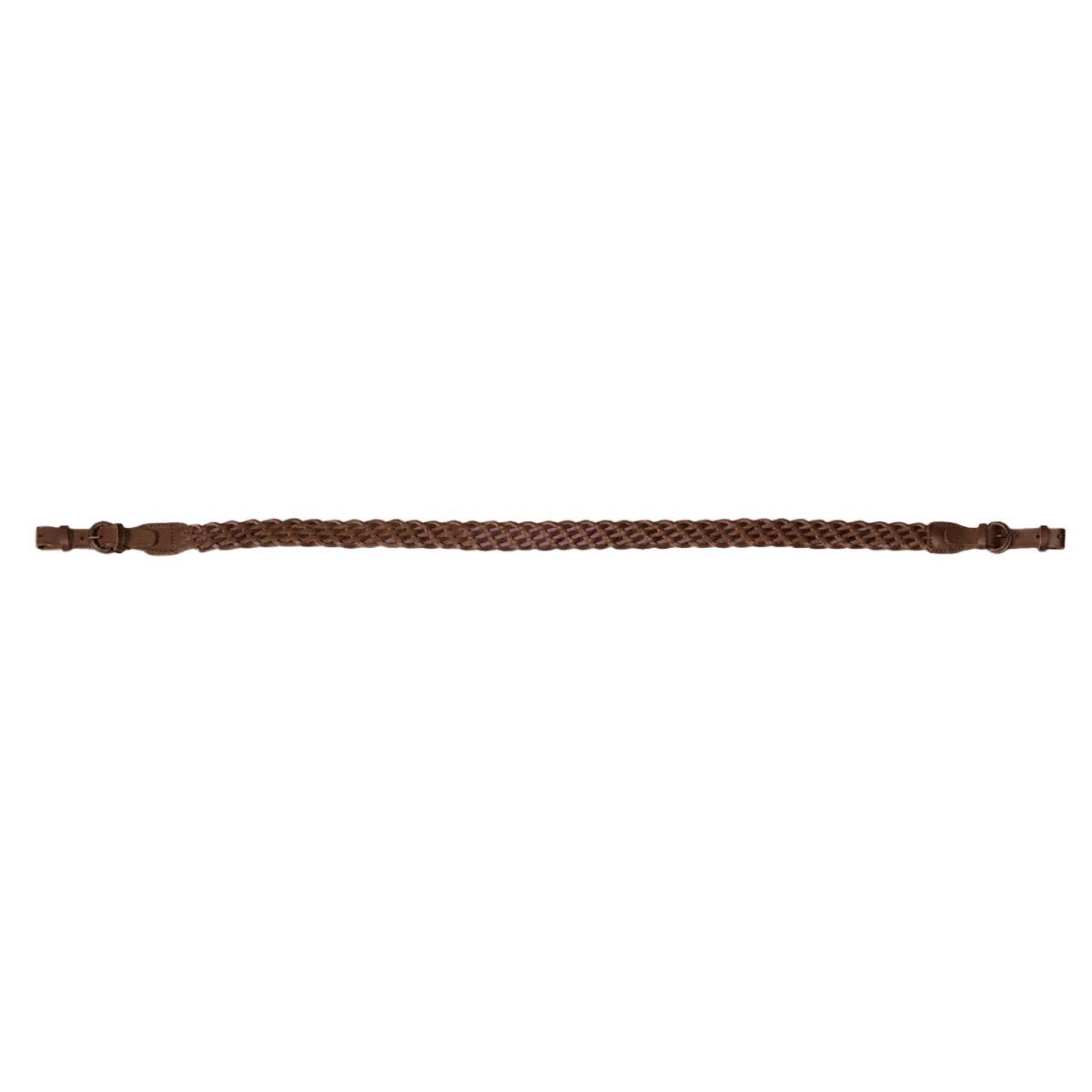 BRETELLA TRECCIA 8 CAPI PELLE MARRONE